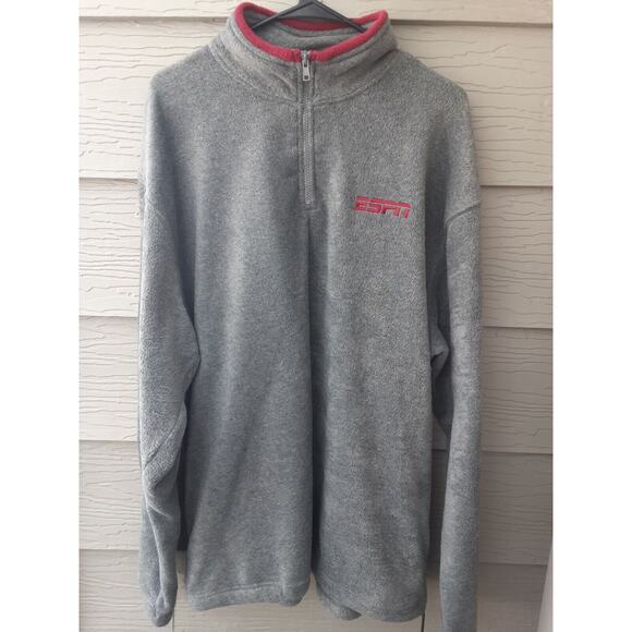 ESPN The Magazine Men's Size XL 1/4 Zip Gray Fleece Jacket - Picture 1 of 6